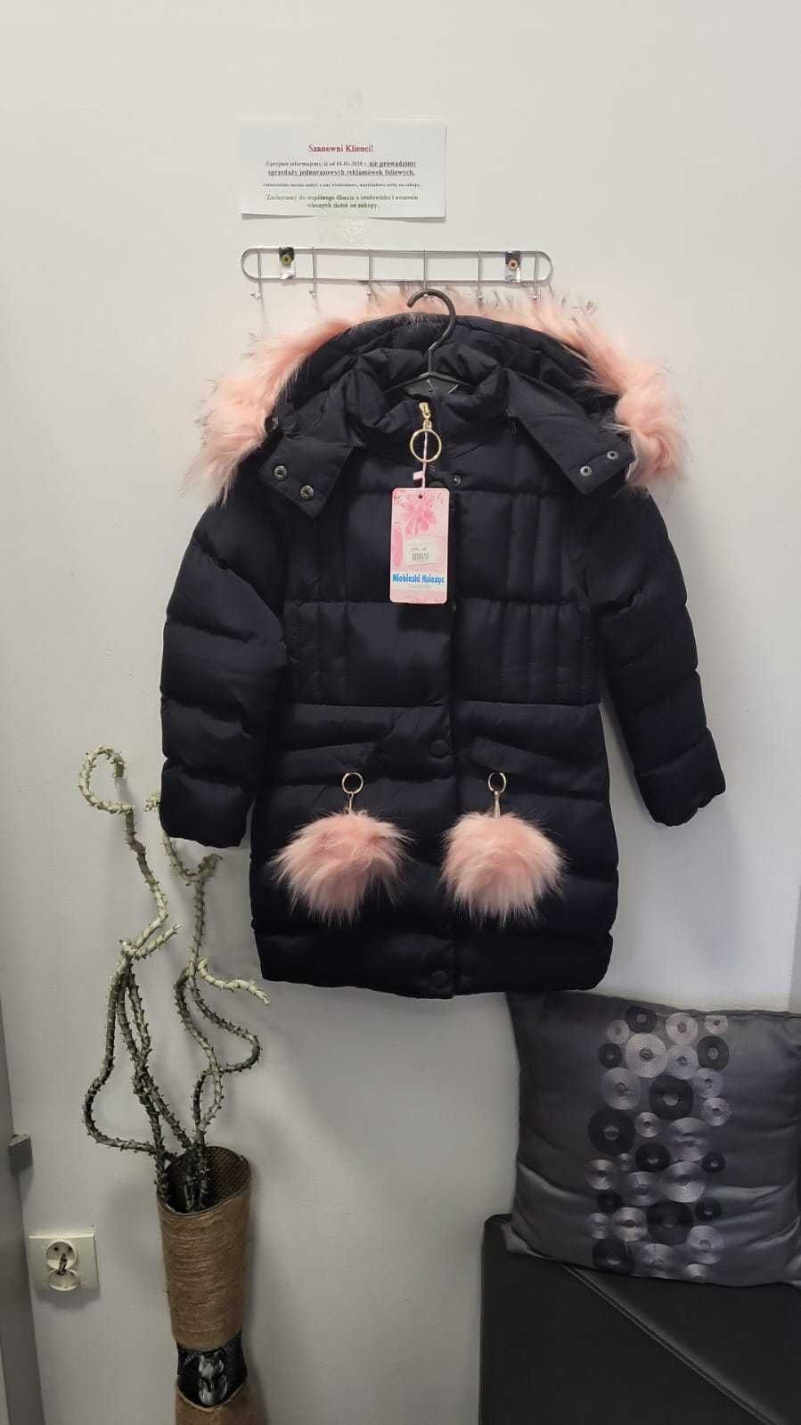 Nowa kurtka dla dziewczynki 110/116 zimowa ciepła płaszcz piękna modna