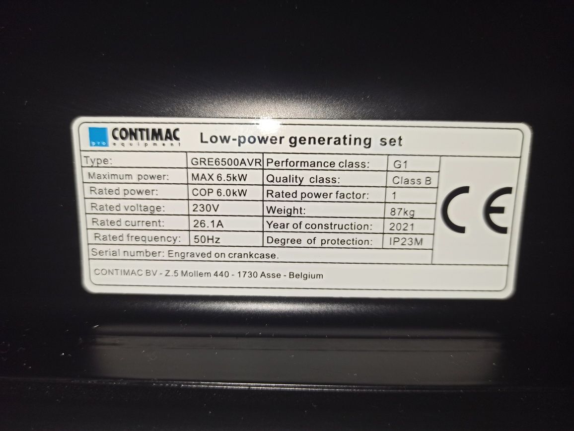 Генератор Contimac GRE 6500 AVR 6,5 кВт. бензиновый, Бельгія