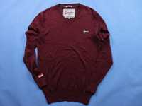 Superdry sweter męski cashmere blend kaszmir miękki burgund slim fit S