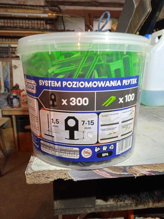 System poziomowania płytek 300 klipsów 1,5 mm + 100 klinów SP4