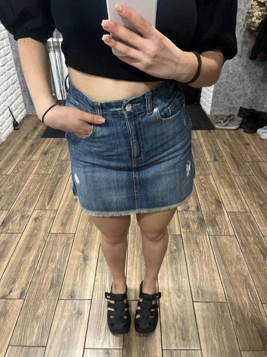 Юбка джинсова синя