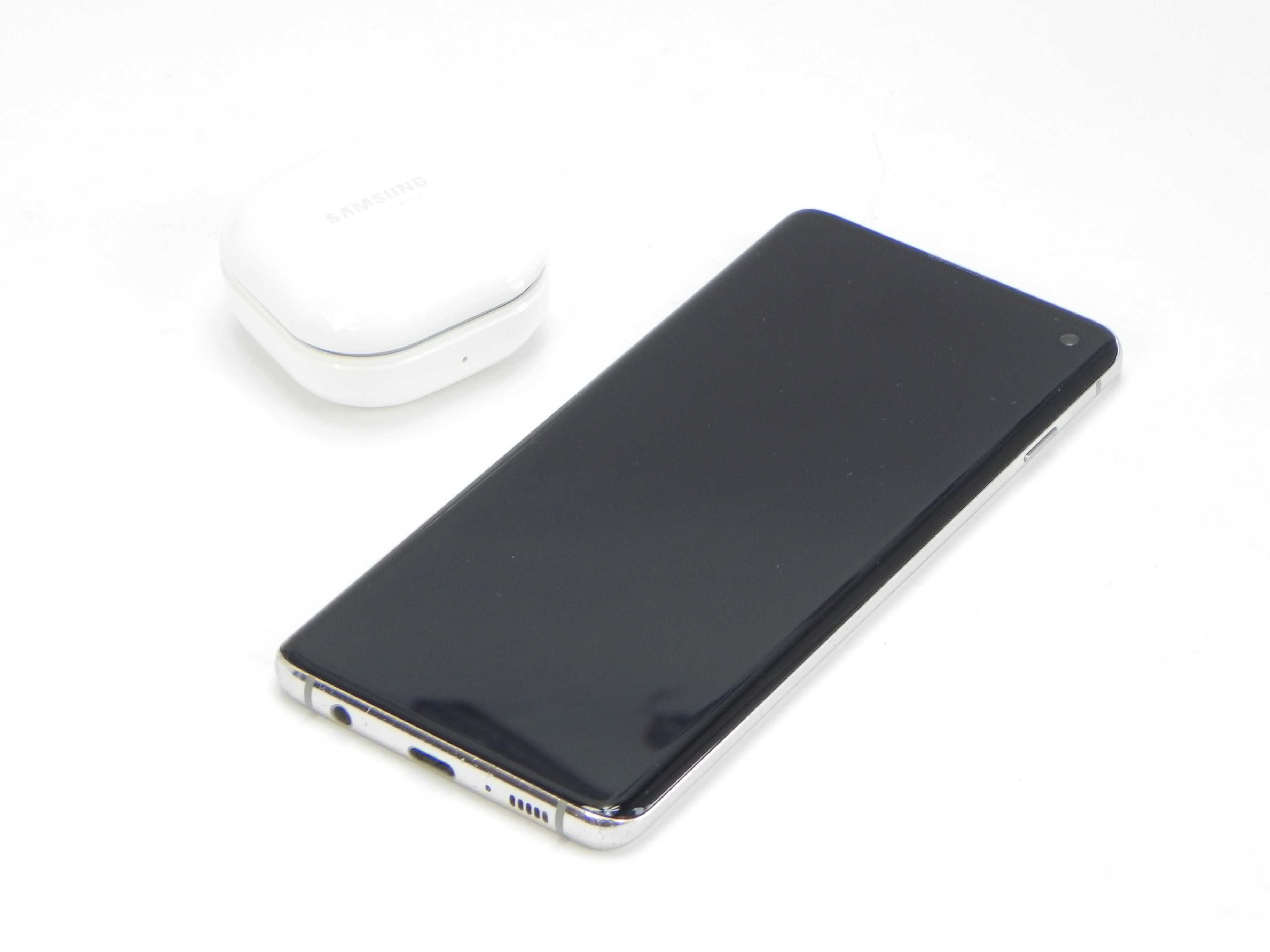 Telefon biały SAMSUNG S10 128GB + słuchawki Buds live / PRISM WHITE