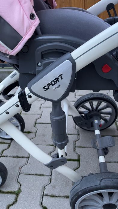 Wózek dziecięcy Anex Sport z gondolą - jasnoróżowy