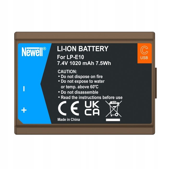 Bateria Newell LP-E10 USB-C Canon X70 EOS 1100D 1200D 1300D 2000D itp.