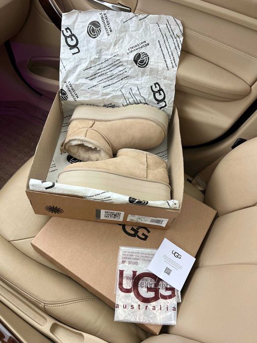 Уггі UGG Ultra Mini Beige Platform Угг 5 см (36-40)