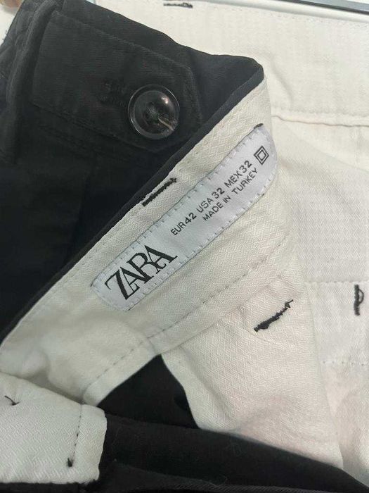 Calções Plissado com Pregas Preto Zara Tamanho 42