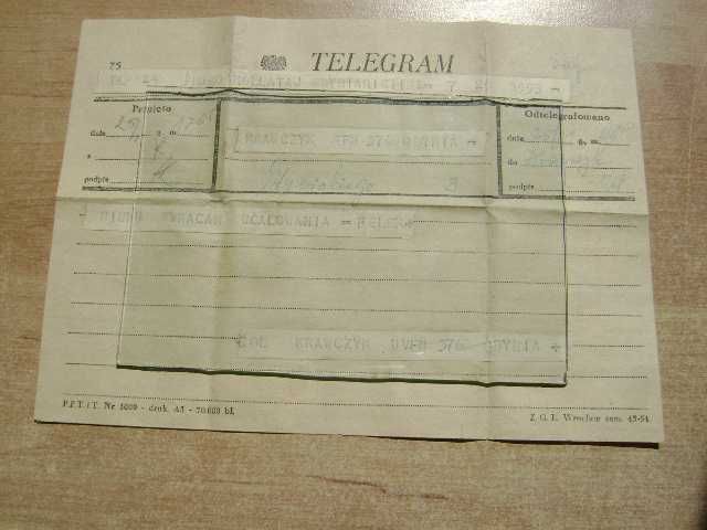 Starocie z PRL - Marynistyka = Zestaw 7 telegramów ze statków 1955-57r