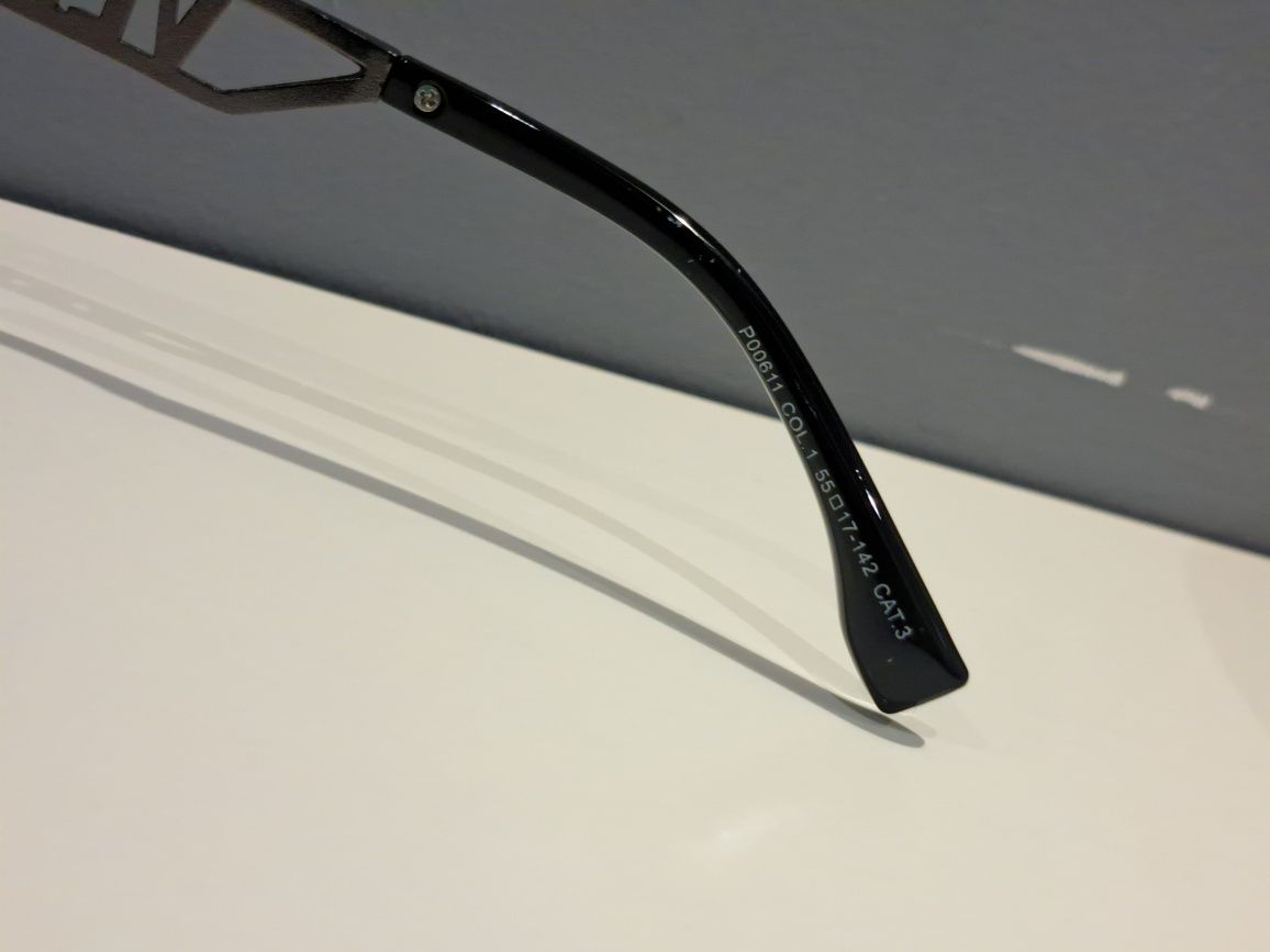 Versace czarne polaryzacyjne okulary damskie nowe logo filtr uv 400
