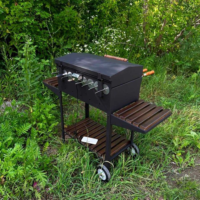 Автоматический мангал Lux, Мангал с крышкой и подставкой для дров