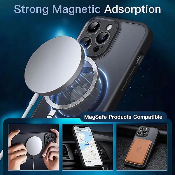 Etui Magnetyczne iPhone 13 Pro Max 6,7"x2 Szkło Hartowane JETech 3w1 C