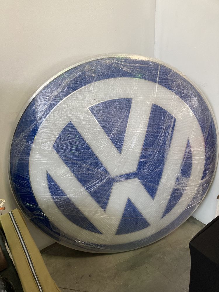 Reclame luminoso original Volkswagen com 1,45 M de diâmetro