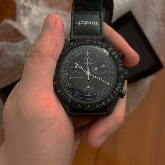 Omega Swatch Czarny Snoopy SO33B700 - czarny, natychmiast do noszenia