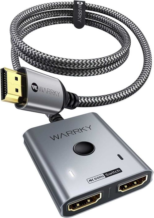 WARRKY przełącznik Switch 240Hz HDCP 2.2 HDR 4K 2x HDMI kabel 1m