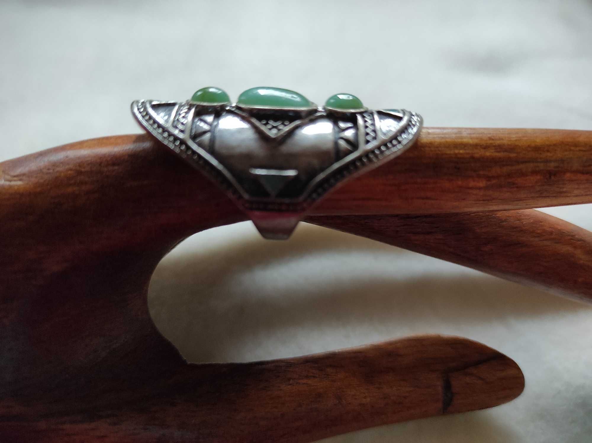 Pierścień z turkusem Orientalny, rękodzieło