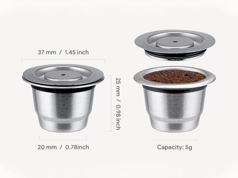 Багаторазова сталева ємність для меленої кави, універсальна