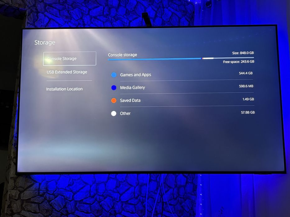 PS5 848gb com 3 comandos