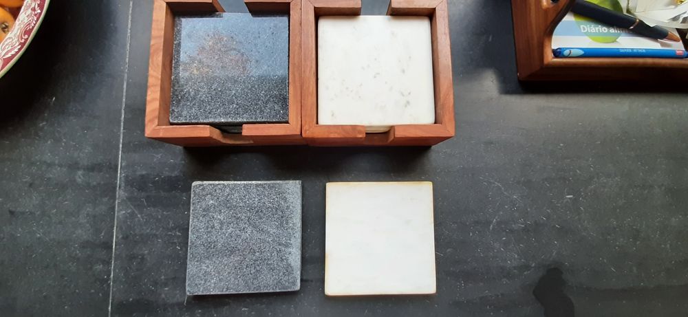 2 conjunto de bases para copos em pedra natural