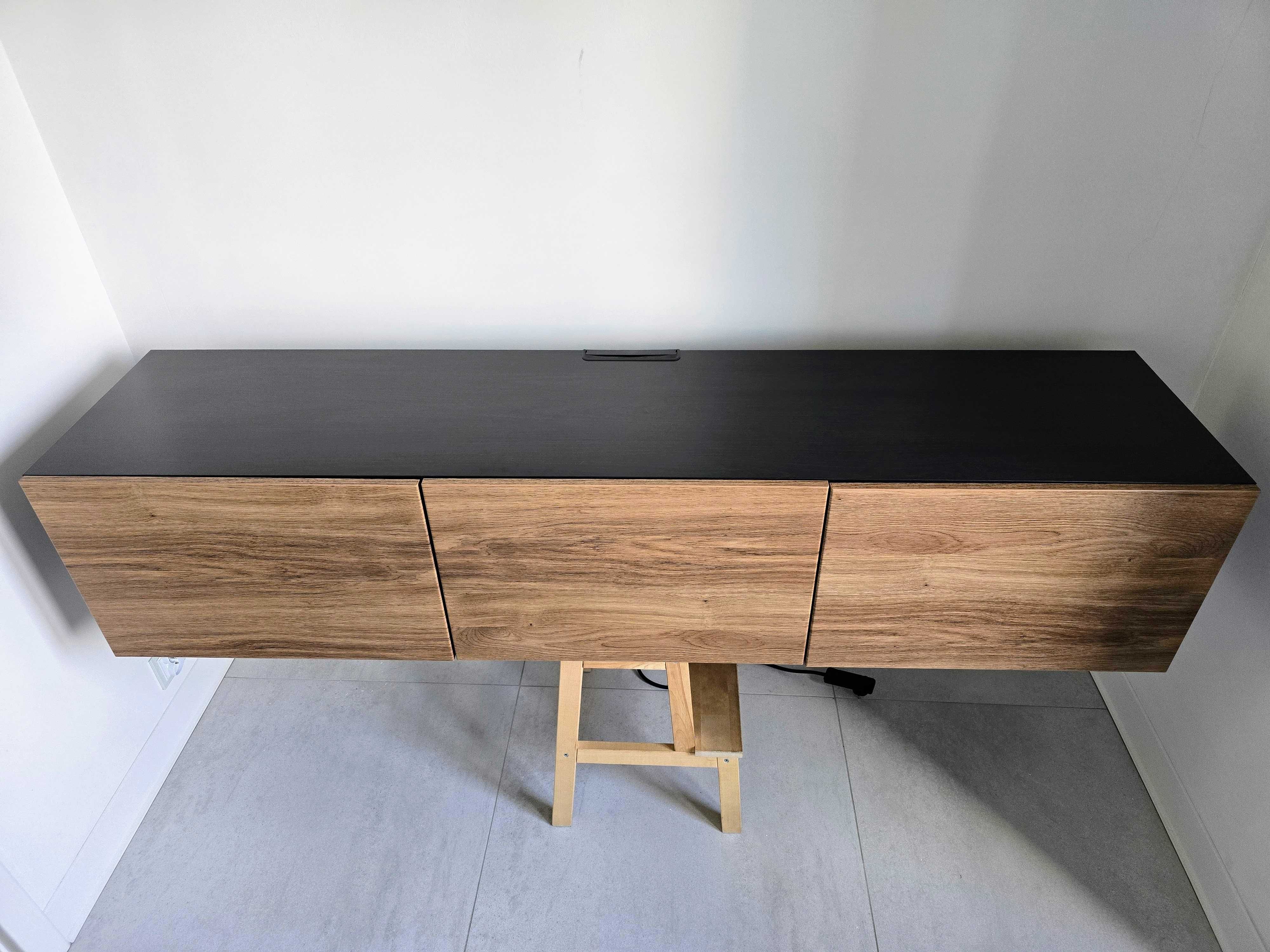 Szafka RTV pod TV Media IKEA BESTA Czarnybrąz 180x40x38cm BASTENA Dąb