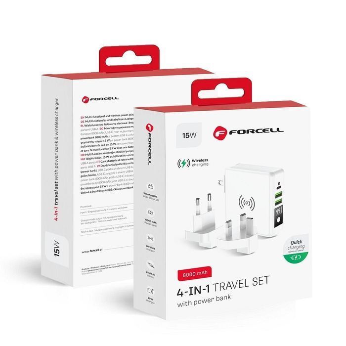 Wielofunkcyjna ładowarka Forcell F-Energy 4w1 2 x USB A + USB C 15W