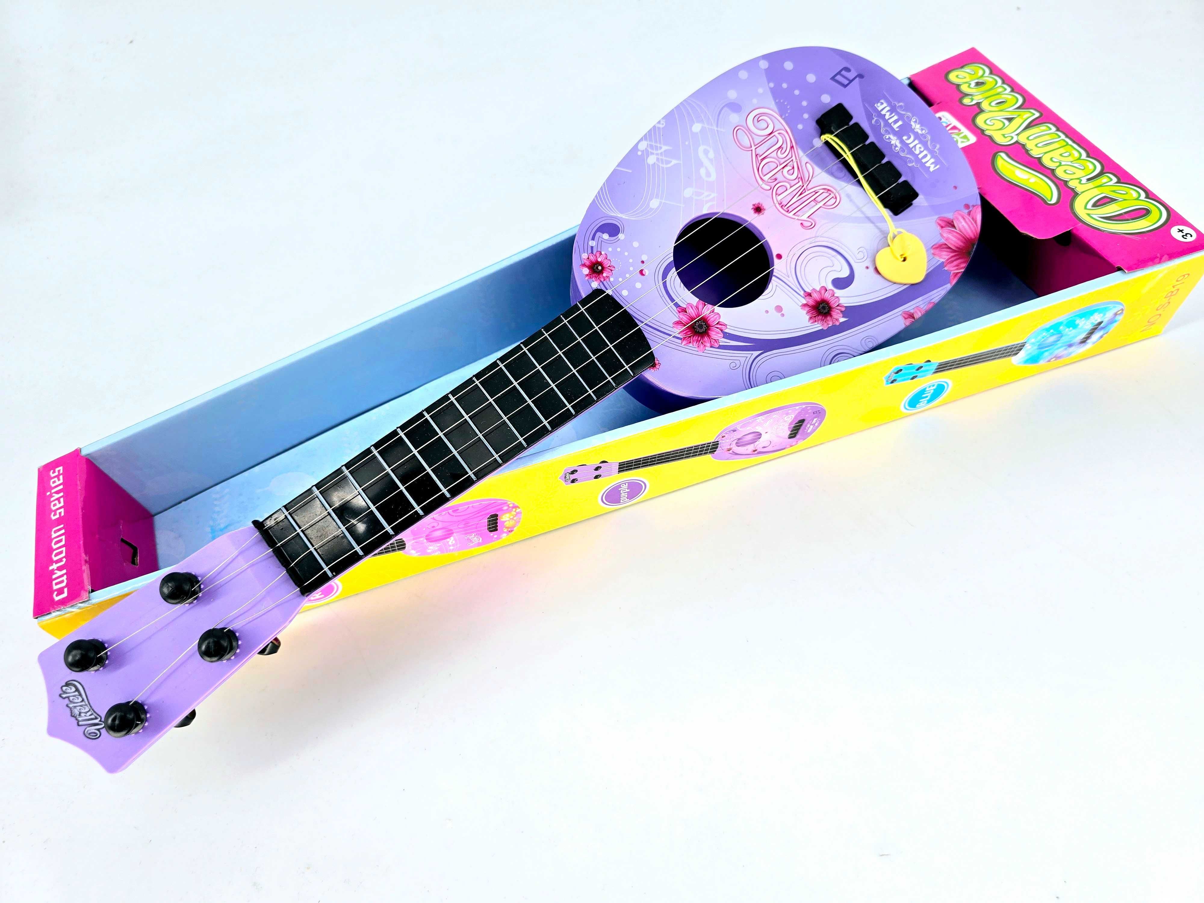 Fioletowa gitara zabawka dla dzieci nowe ukulele