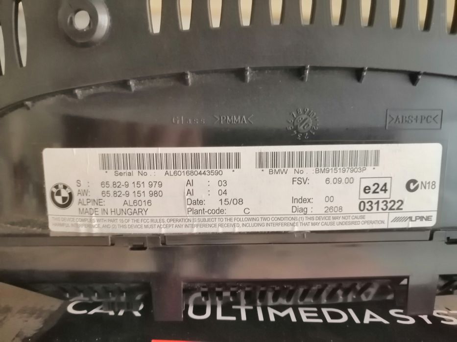 Rádio original BMW modelo CCC