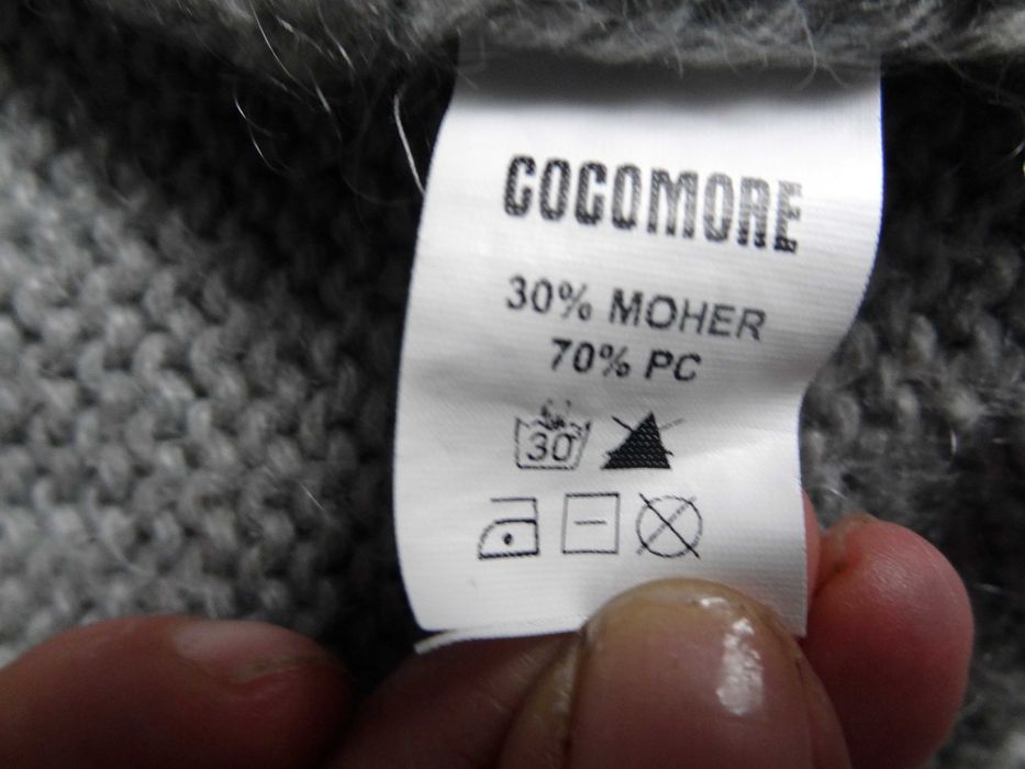 Długi, ciepły sweter damski z moherem, Cocomore rozm. uniwersalny