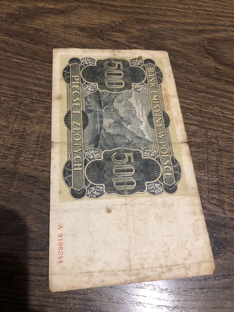 Banknot 500zl z 1940roku