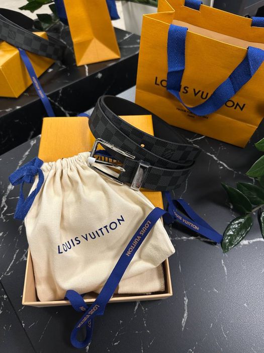 Ремень Louis Vuitton мужской чоловічий ремінь повний комплект бутика