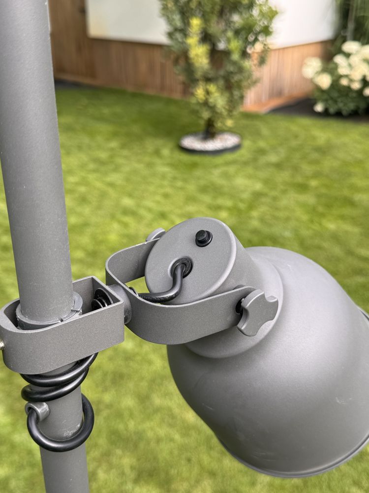 Lampa stojąca 3 reflektory szara – industrialna