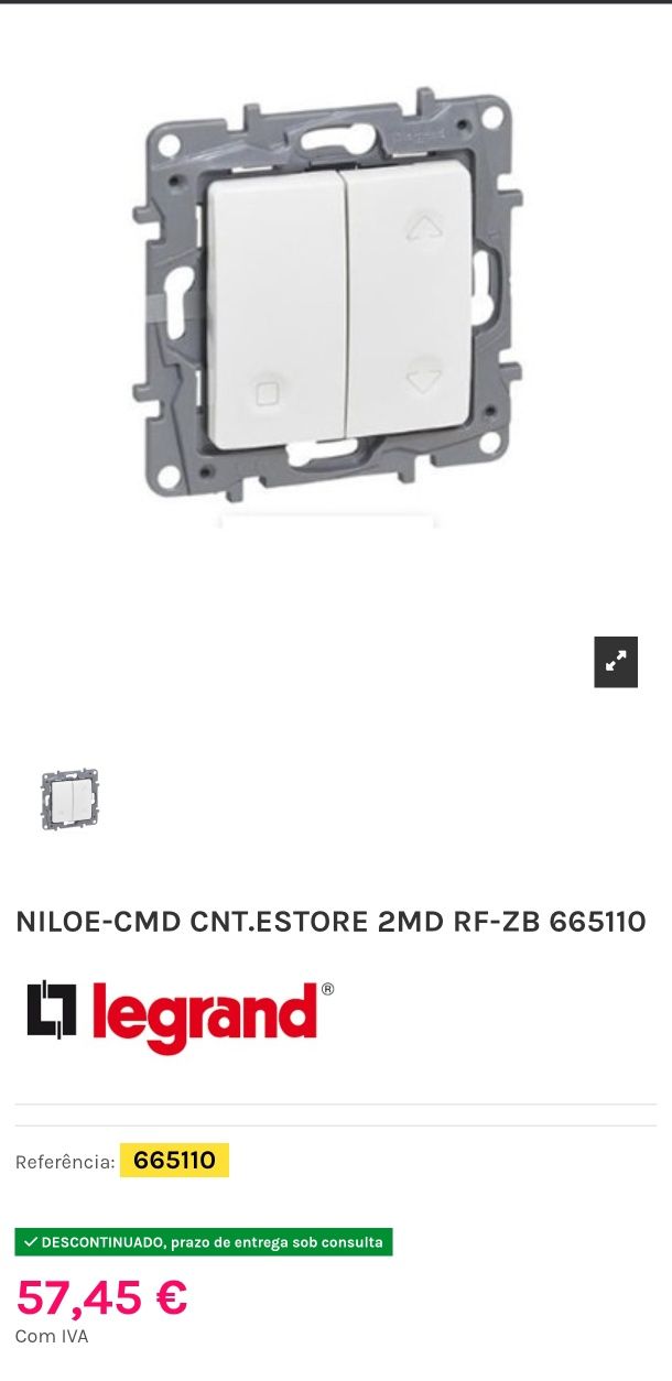 Comando Estores Zig Bee Legrand Niloe funcional.