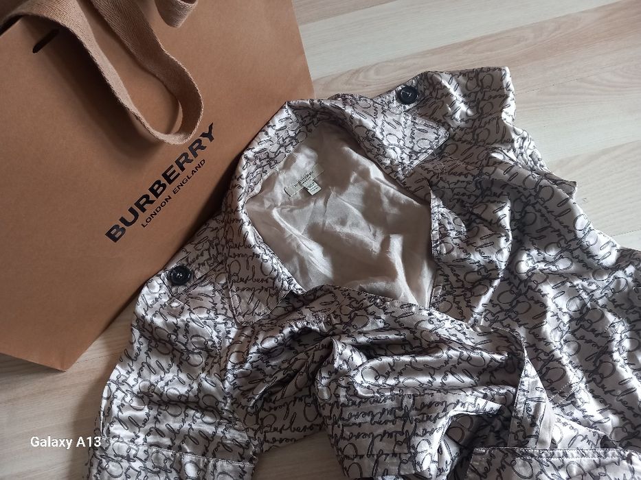 Burberry długa sukienka oryginalna jedwab L