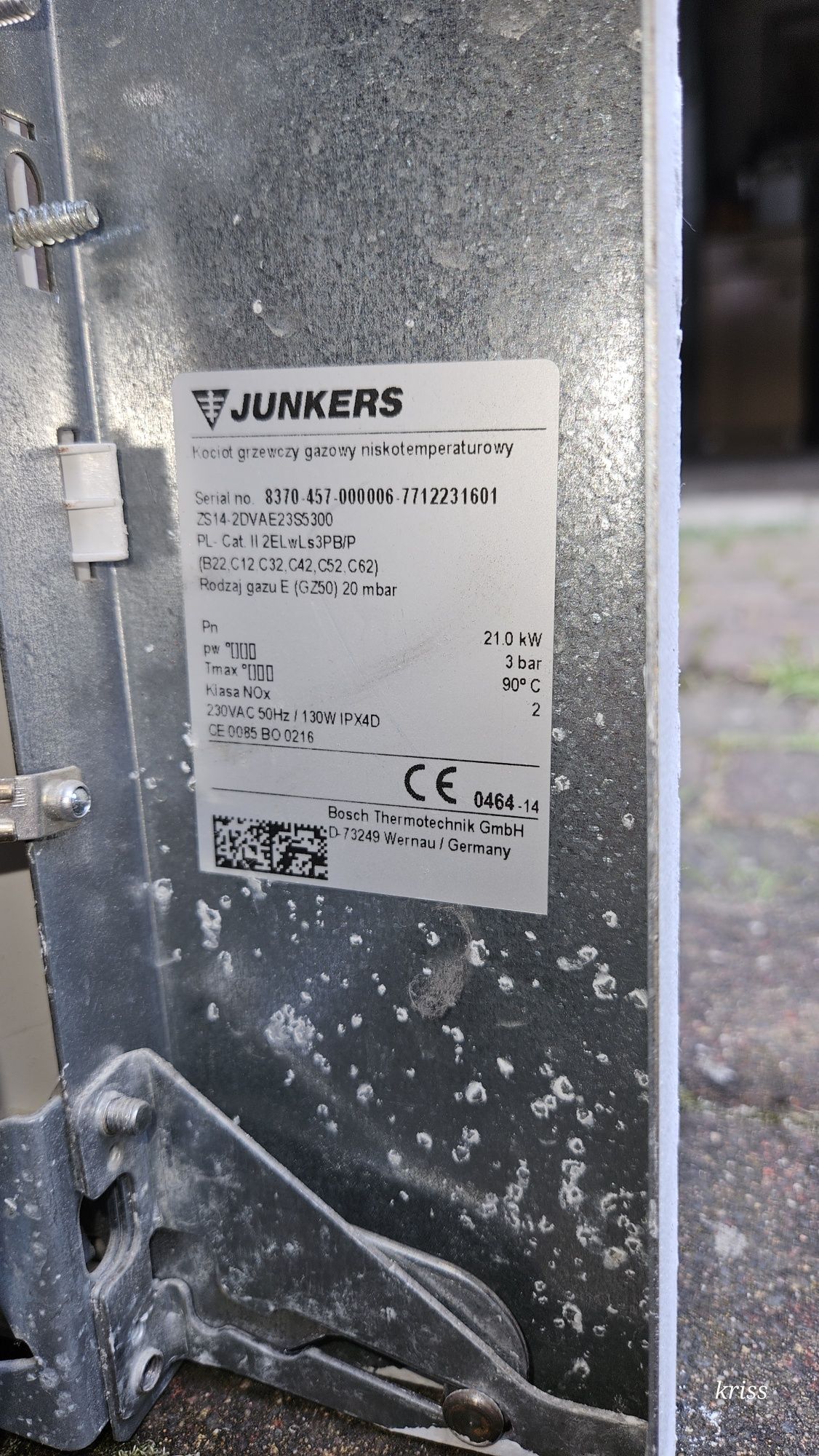 Kocioł gazowy Junkers 21kw dwufunkcyjny ze zbiornikiem 150 ltr,komplet
