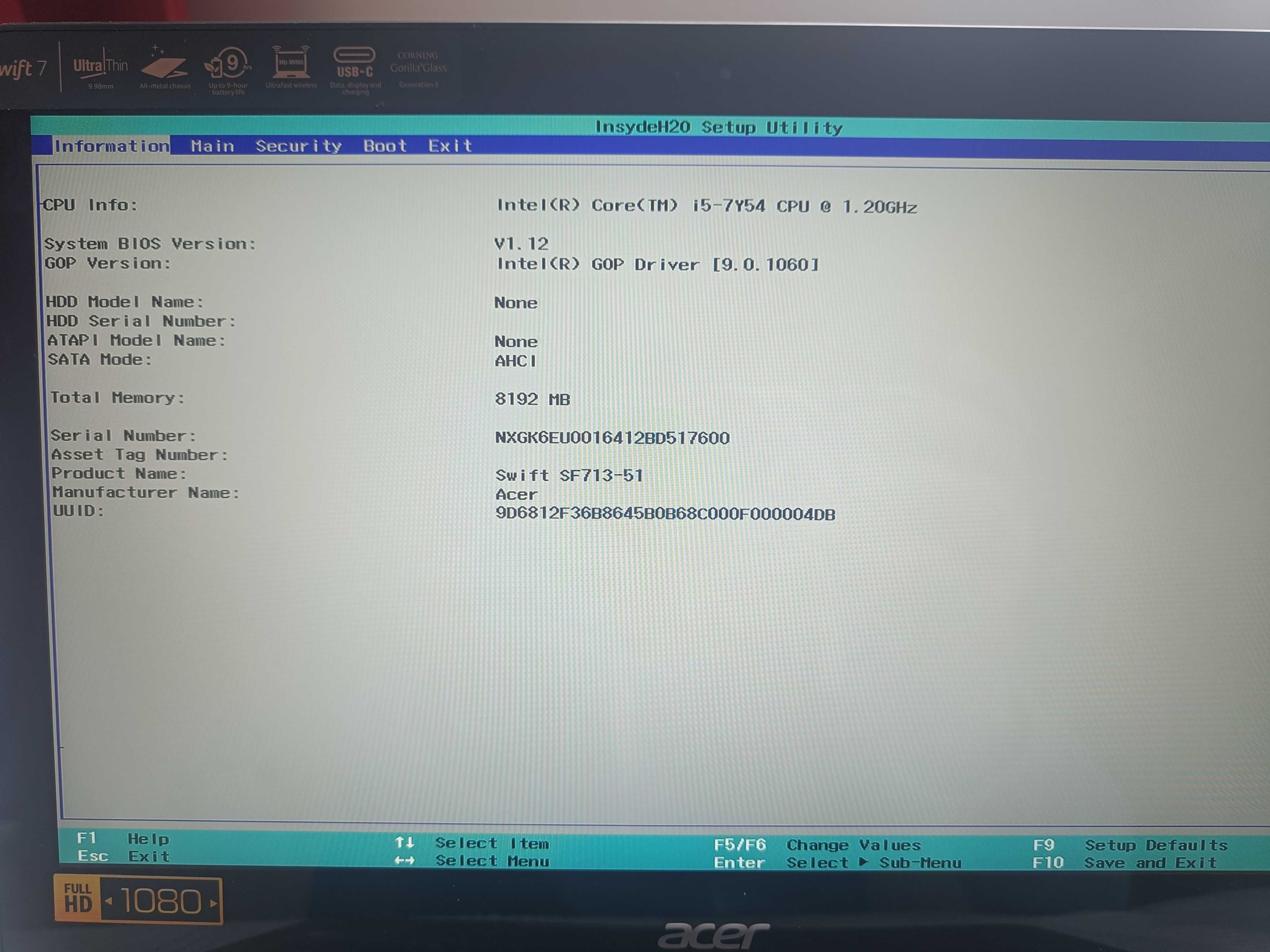 Laptop/ultrabook Acer Swift 7 (supercienki ultrabook)