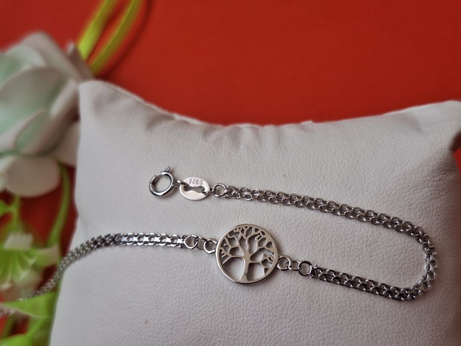 Srebrna bransoletka  drzewko szczęścia pr.925