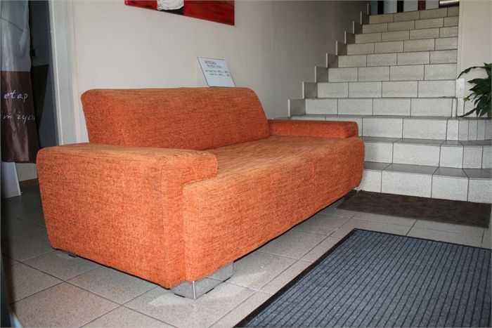 Sofa 220 cm pomarańczowa SIGMA 3 osobowa