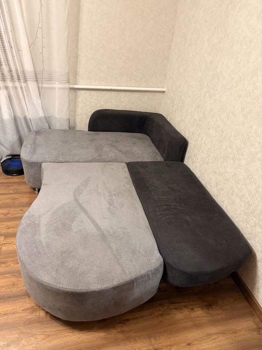 Кутовий розкладний диван як новий | Велюр + ніші для білизни