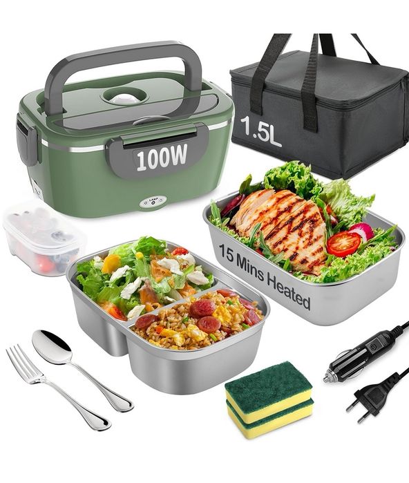 Elektroniczna lunchbox 100W 3w1, przenośna, stalowa - DEFEKT