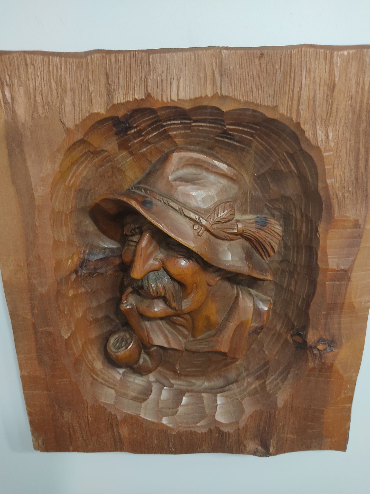 "Rybak"-niesamowity obraz -rzeźba w drewnie!