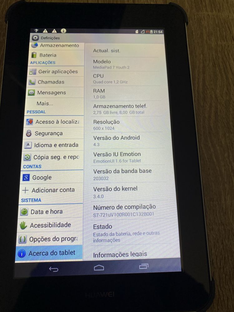 Tablet Huawei mediapad 7 youth 2 GSM/Wi-FI/BT