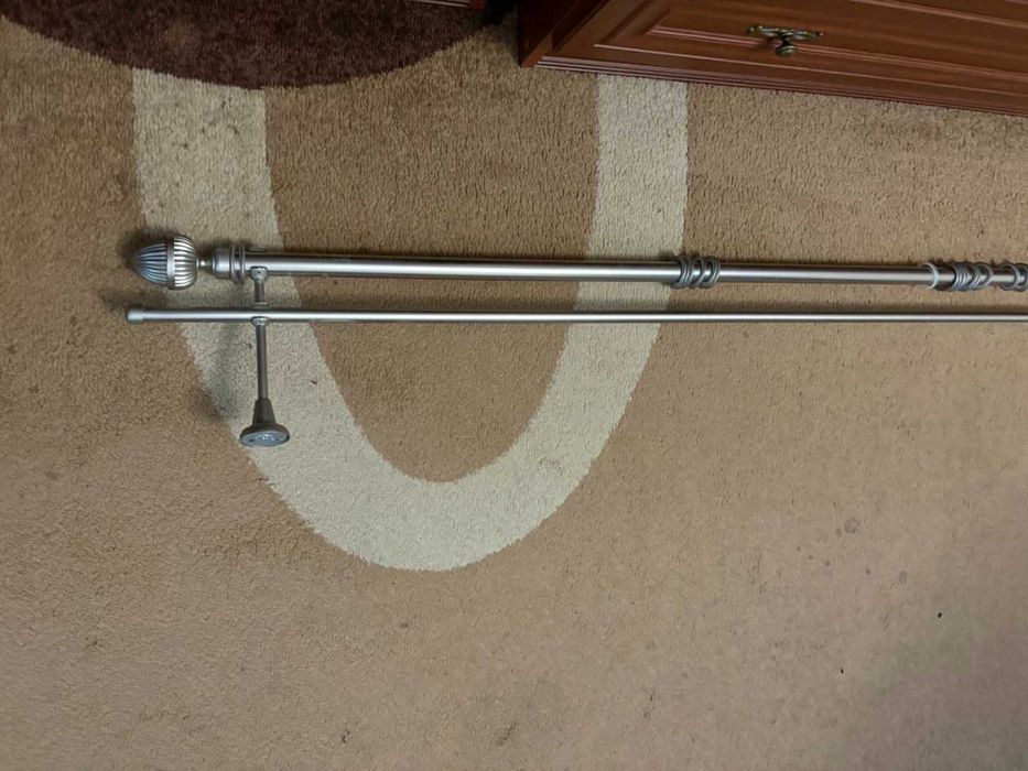 2м Карниз для штор металевий дворядний гладка труба