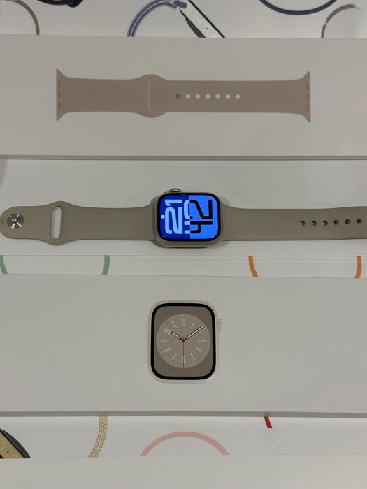 Apple Watch Series 8 41mm koperta z aluminium (księżycowa poświata)