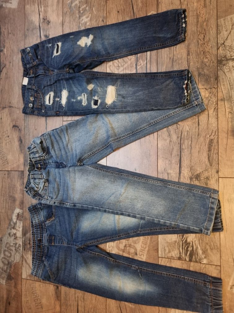 7 par spodni jeans materiałowe 122 cm