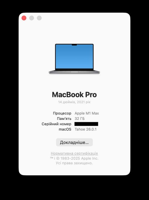 MacBook Pro 14 2021 M1 Max 32gb 512ssd Z15G001WE 1.100$ Гарантия