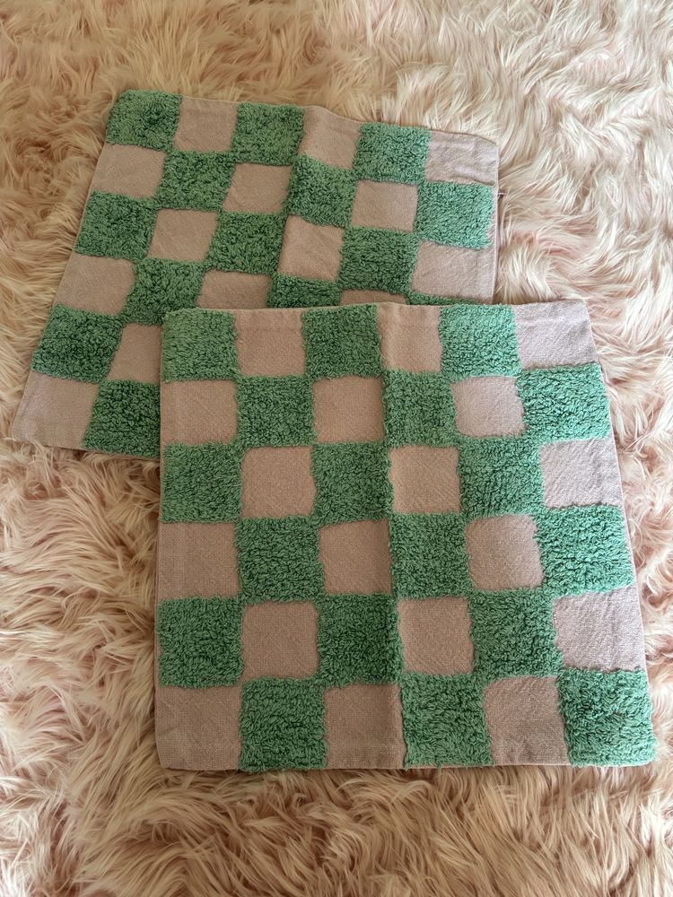 Poszewki na poduszki bawełniane w krate 2000s y2k home decor