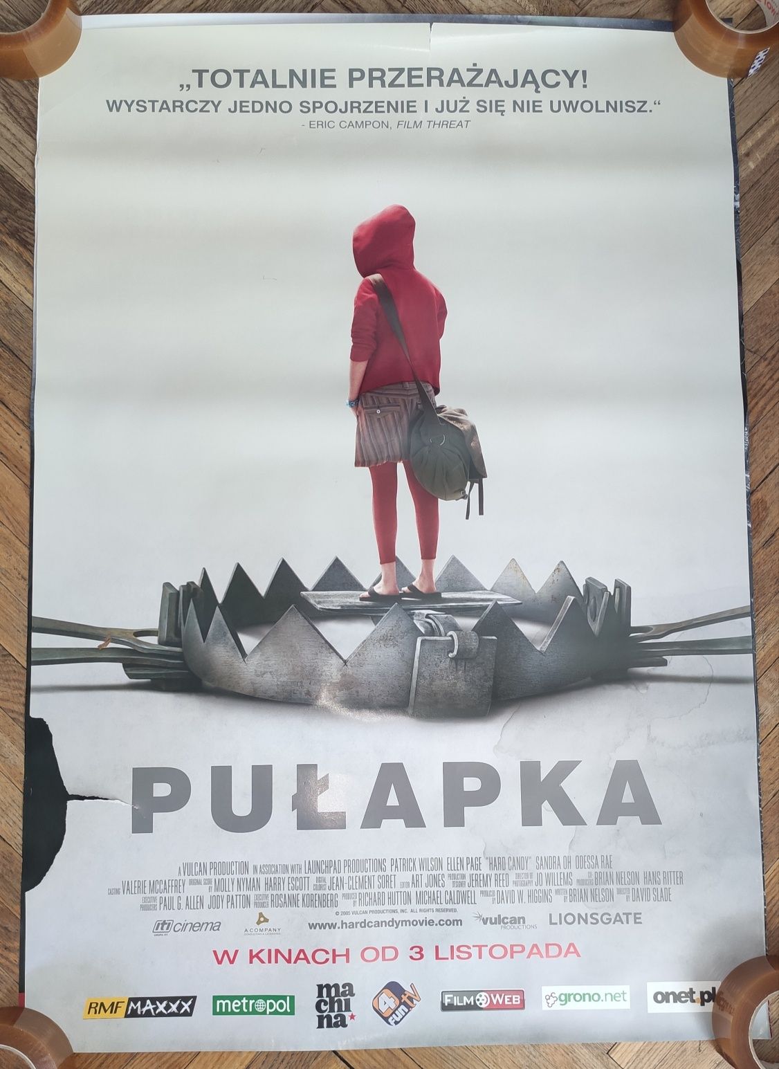 Pułapka plakat filmowy oryginalny naderwany jak na foto