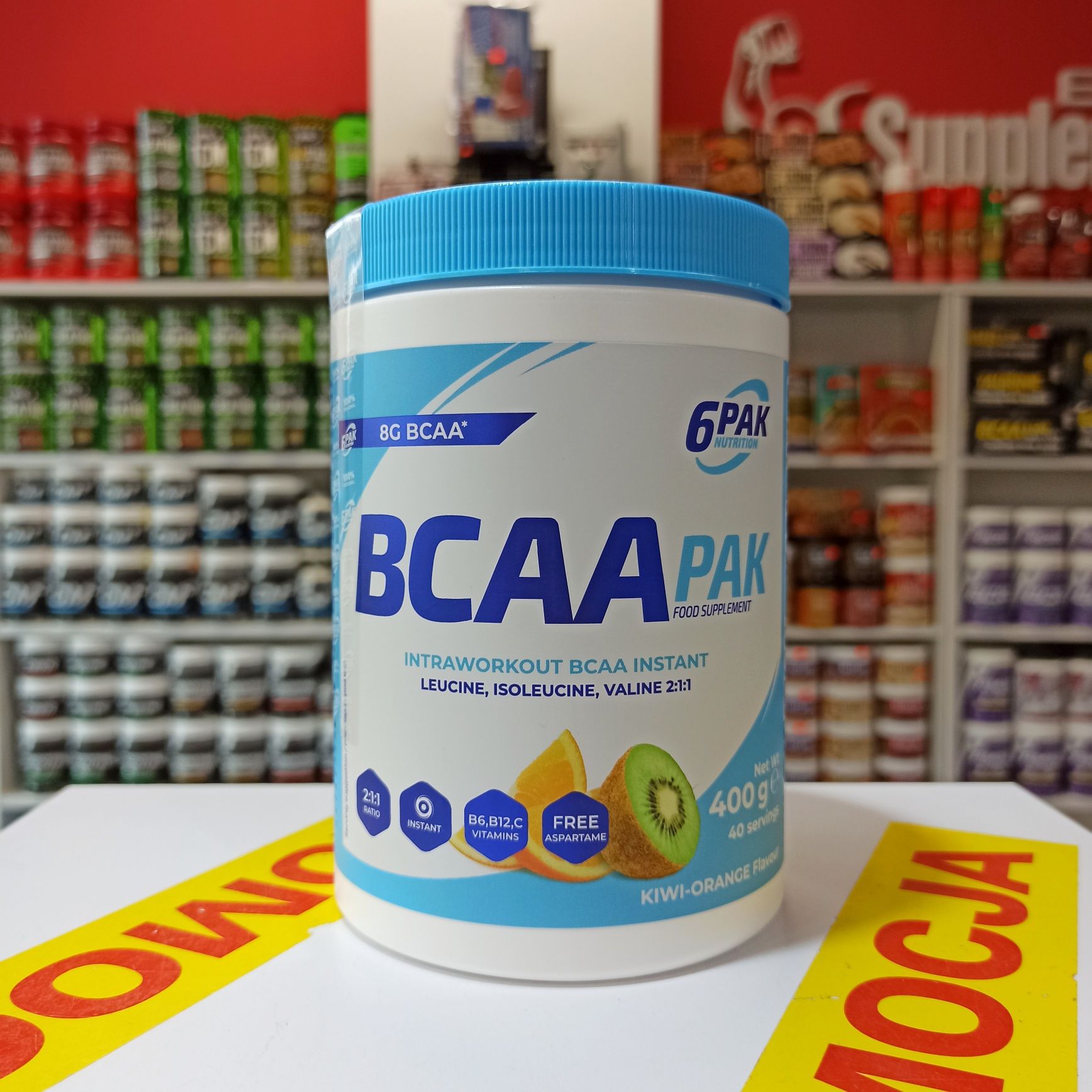 6PAK BCAA PAK 400g, Aminokwasy rozgałęzione BCAA, Odżywki Sklep