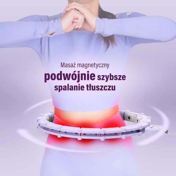 hhm14 hula hop violet z magnesami i obciążnikiem + licznik hms