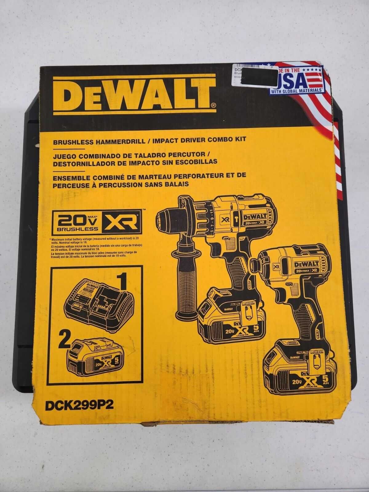 НАЯВНИЙ набір безщіткових Dewalt DCK299P2 DCF887 DCD996 B usa