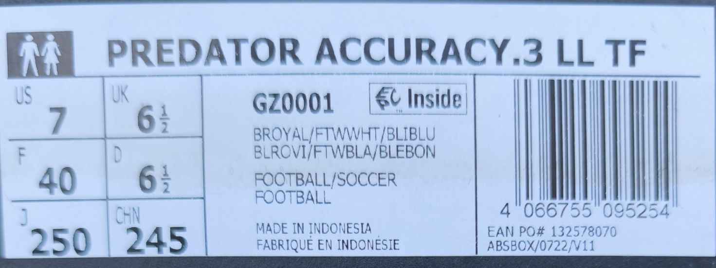 Buty piłkarskie adidas Predator Accuracy.3 LL TF R 40