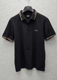 Koszulka polo slim fit Hugo BOSS XL czarna t-shirt złote wykończenie